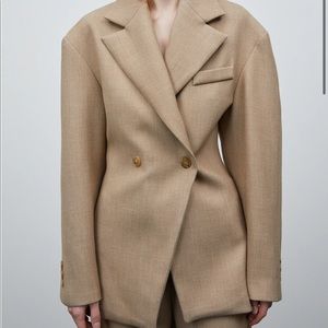 NWT Double breasted blazer in tan beige